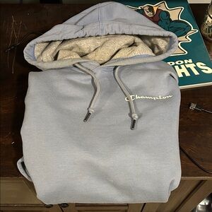 Champion Men's Light Blue Hoodie